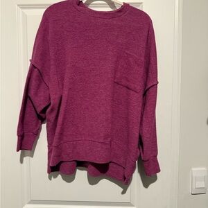 Zenana Outfitters Magenta Crew Neck Sweater